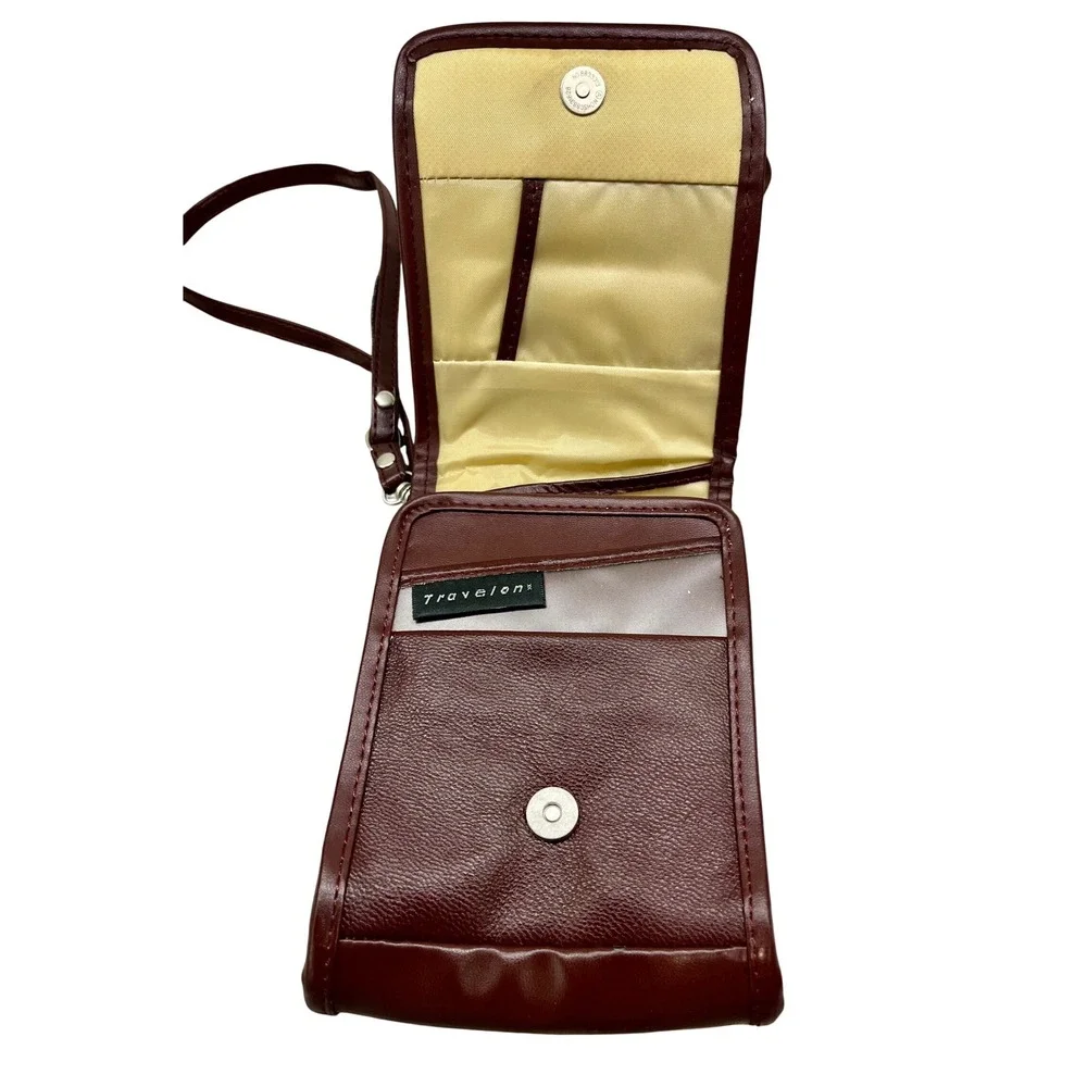 Travelon Crossbody Bag Travel Purse Shoulder Bag Burgundy Organizer